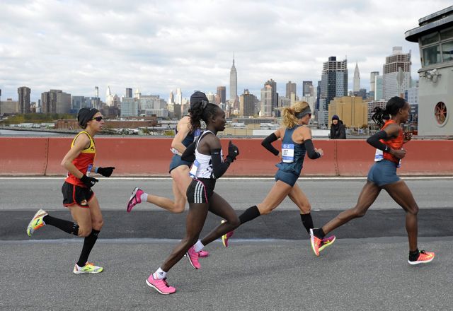 The elite women runners